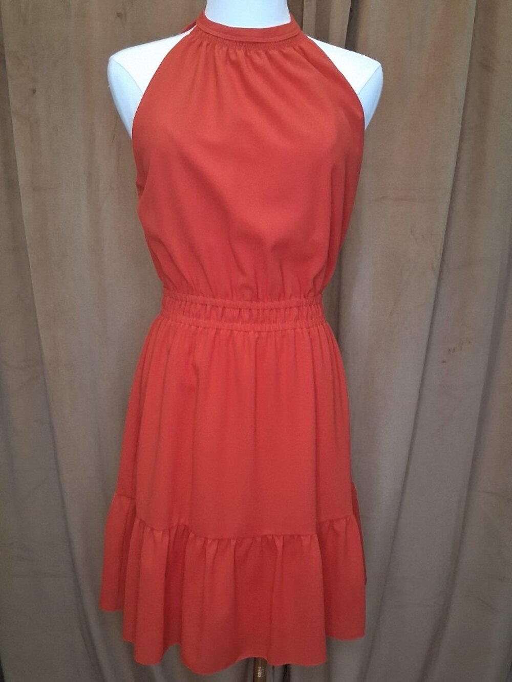 Wilfred Red Halter "Effet" Mini Dress Size S